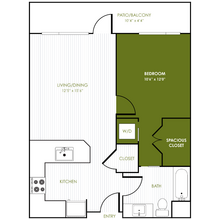 1 Bedroom 1 Bathroom E 706 floor plan